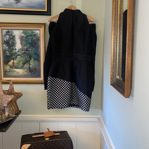 Emanuel Ungaro Paris Formal Dress Gown size 8/10/12 46 Black polka dot sleeve - Picture 12 of 13